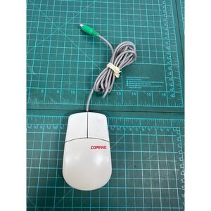 Compaq MUS9J Vintage PS/2 Wired Ball Mouse White 196694-401 Retro PC
